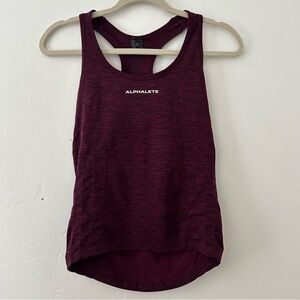 Alphalete Racerback Athletic Tank Top Fitted Marled Burgundy Size Small